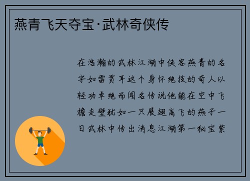 燕青飞天夺宝·武林奇侠传